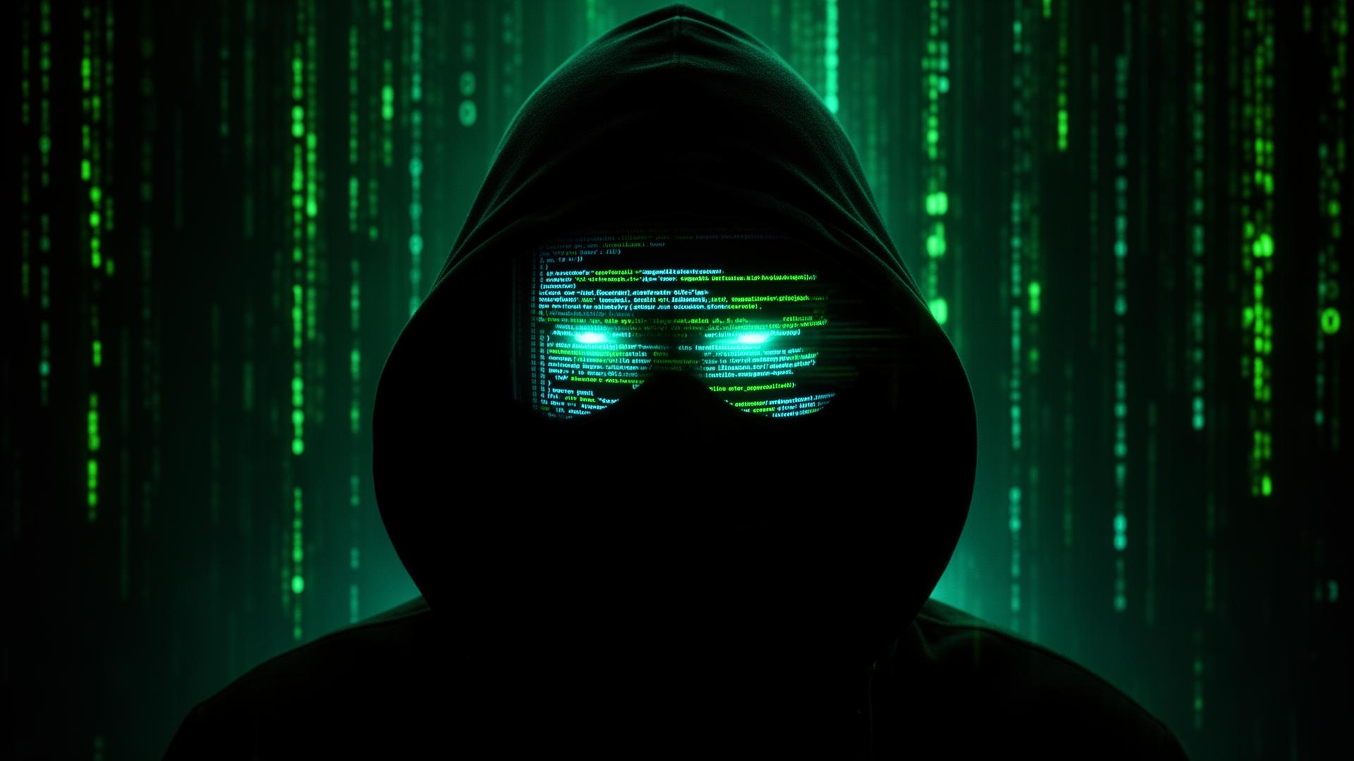 Anonymous silhouette with glowing code reflection — Not Perfect